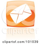 Royalty Free RF Clipart Illustration Of A Shiny Orange Square Email Web Browser Icon by cidepix