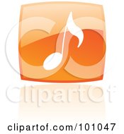Royalty Free RF Clipart Illustration Of A Square Orange Music Note Logo Icon