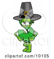 Poster, Art Print Of Dollar Sign Mascot Cartoon Character Wearing A Pilgrim Hat On Thanksgiving