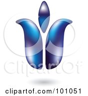 Royalty Free RF Clipart Illustration Of A 3d Blue Tulip Icon 3 by cidepix