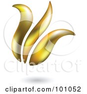Royalty Free RF Clipart Illustration Of A 3d Yellow Tulip Icon 2