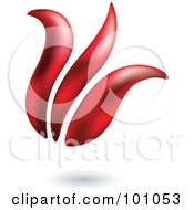 Royalty Free RF Clipart Illustration Of A 3d Red Tulip Icon 2 by cidepix