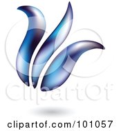 Royalty Free RF Clipart Illustration Of A 3d Blue Tulip Icon 2