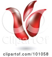 Royalty Free RF Clipart Illustration Of A 3d Red Tulip Icon 1 by cidepix
