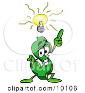 Poster, Art Print Of Dollar Sign Mascot Cartoon Character With A Bright Idea