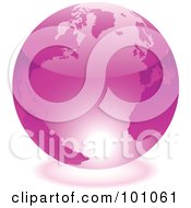 Royalty Free RF Clipart Illustration Of A Shiny 3d Purple Globe With Light Reflecting Off Of The Bottom