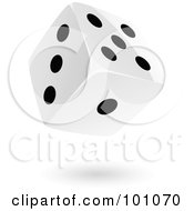 Poster, Art Print Of Floating Black And White Dice - 1