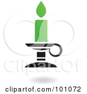 Royalty Free RF Clipart Illustration Of A Green And Black Candle Logo Icon