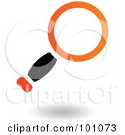 Black And Orange Magnifying Glass Icon Logo