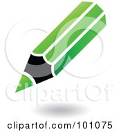 Royalty Free RF Clipart Illustration Of A Green And Black Pencil Logo Icon