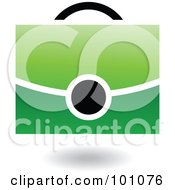 Poster, Art Print Of Green And Black Shoulder Bag Logo Icon