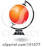 Royalty Free RF Clipart Illustration Of A Black And Orange Globe Icon Logo