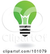 Royalty Free RF Clipart Illustration Of A Green And Black Lightbulb Logo Icon
