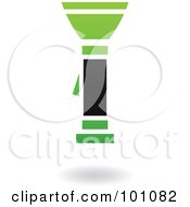 Royalty Free RF Clipart Illustration Of A Green And Black Flashlight Logo Icon
