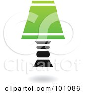 Royalty Free RF Clipart Illustration Of A Green And Black Lamp Logo Icon