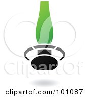 Royalty Free RF Clipart Illustration Of A Green And Black Gas Lamp Logo Icon