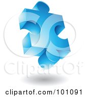 Poster, Art Print Of Blue 3d Puzzle Piece Logo Icon