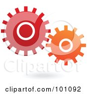 Poster, Art Print Of Red And Orange Mechanical Gears