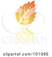 Orange Autumn Leaf Logo Icon - 3