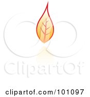 Royalty Free RF Clipart Illustration Of An Orange Autumn Leaf Logo Icon 4 by cidepix