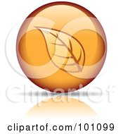 Orange Autumn Leaf Logo Icon - 7