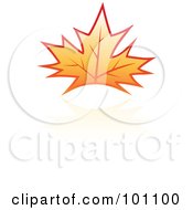 Poster, Art Print Of Orange Autumn Leaf Logo Icon - 5