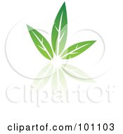 Royalty Free RF Clipart Illustration Of A Green Leaf Logo Icon 4 by cidepix
