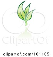 Royalty Free RF Clipart Illustration Of A Green Leaf Logo Icon 12