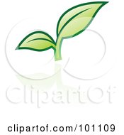 Royalty Free RF Clipart Illustration Of A Green Leaf Logo Icon 9