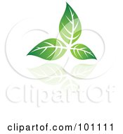 Royalty Free RF Clipart Illustration Of A Green Leaf Logo Icon 1 by cidepix #COLLC101111-0145