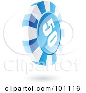 Royalty Free RF Clipart Illustration Of A 3d Blue Casino Roulette Chip by cidepix