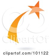 Royalty Free RF Clipart Illustration Of An Orange Shooting Star Logo Icon by cidepix