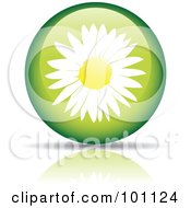 Royalty Free RF Clipart Illustration Of A Green Daisy Orb Logo Icon by cidepix