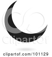 Royalty Free RF Clipart Illustration Of A Black Crescent Moon Logo Icon by cidepix