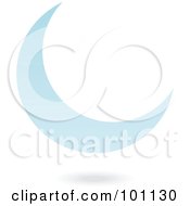 Royalty Free RF Clipart Illustration Of A Blue Crescent Moon Logo Icon