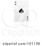 Royalty Free RF Clipart Illustration Of An Upright Ace Of Spades Playing Card by cidepix