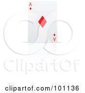 Poster, Art Print Of Upright Ace Of Diamonds Playing Card