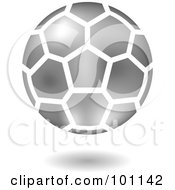 Poster, Art Print Of Shiny Silver Soccer Logo Icon