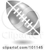 Royalty Free RF Clipart Illustration Of A Shiny Silver American Football Logo Icon by cidepix