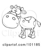 Poster, Art Print Of Coloring Page Outline Of A Calf With Spots