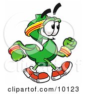 Poster, Art Print Of Dollar Sign Mascot Cartoon Character Speed Walking Or Jogging