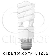 Royalty Free RF Clipart Illustration Of A White Energy Saver Light Bulb by Leo Blanchette