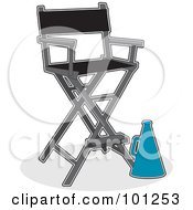 Blue Directors Cone Beside A Directors Chair