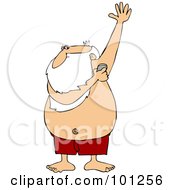 Royalty Free RF Clipart Illustration Of Santa Applying Under Arm Deodorant by djart