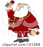 Poster, Art Print Of A Santa Biting His Lip And Playing Darts