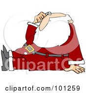 Poster, Art Print Of Santa Scratching His Head And Sitting On The Floor
