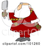 Royalty Free RF Clipart Illustration Of Santa Checking Himself Out In A Hand Mirror