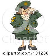 Army Woman Saluting With One Hand