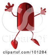 Royalty Free RF Clipart Illustration Of A 3d Red Foot Scale Character Jumping