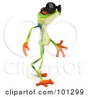 3d Argie Frog Walking Right And Wearing Shades